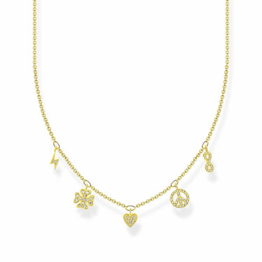 THOMAS SABO Damen Halskette mit Anhängern Kette mit Symbolen gold KE2123-414-14-L42V